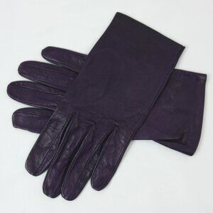 Vintage Sermoneta Split Cuff Kidskin Leather Ladies Driving Gloves Purple 7.5